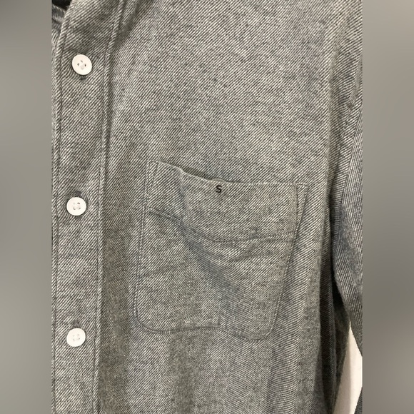 Nwt American Eagle Small button down shirt long sleeve 100% cotton gray - Picture 4 of 11